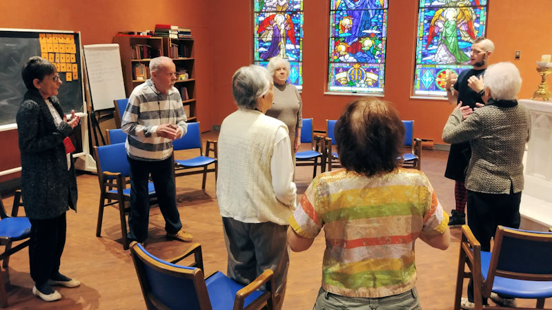 Seniors fitness and mobility class at Cardinal Place